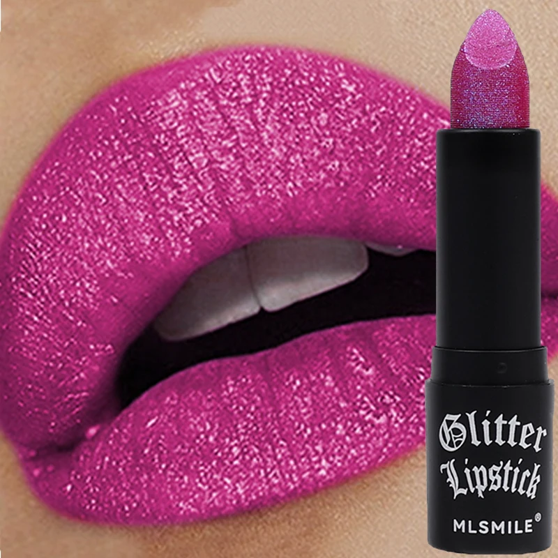 Wasserdichter, glitzernder, mattierter Lippenstift, langlebige Farbwiedergabe, Antihaft-Cup, samtglänzende Lippenstifte, Silber, Gold, sexy Lippen-Make-up