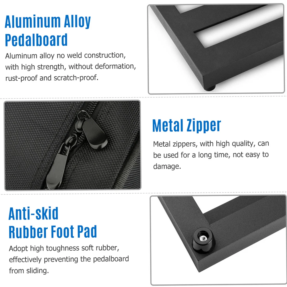 Medium Size Guitar Effect Pedal Board Aluminum Alloy Pedalboard 19.7×7.5 Inch with Carrying Bag Effect plate image 3