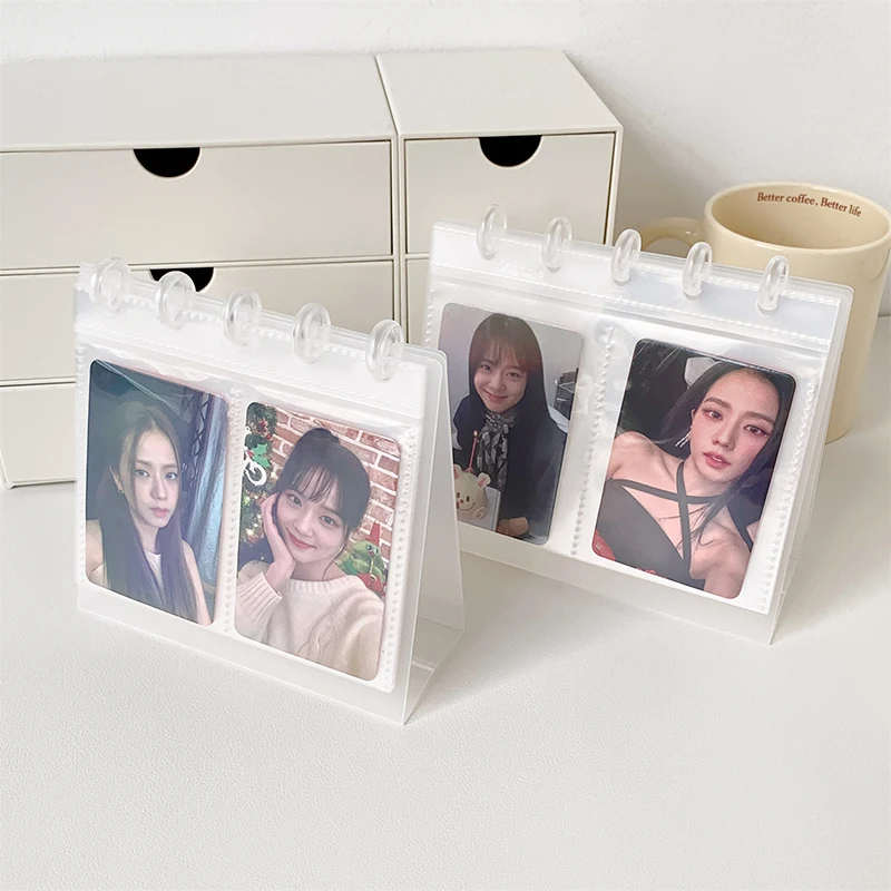 Desktop Standing Photo Album Transparent Kpop Photocard Holder Idol Picture Frame Ins Photo Card Display Case Desktop Ornament