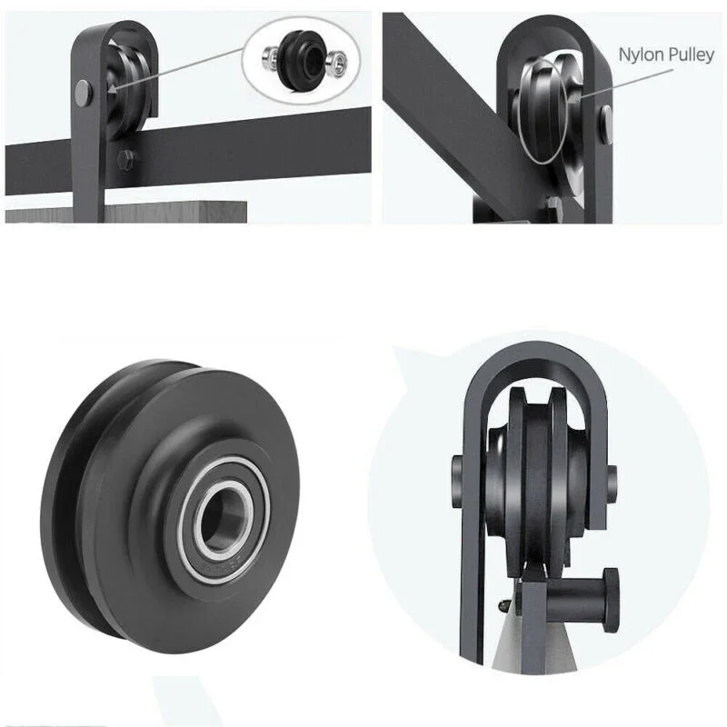 2pcs Barn Door Wheel Grinding Spraying Barn Door Wheel Replacement Closet Hardware Kit Roller Cabinet Pulley