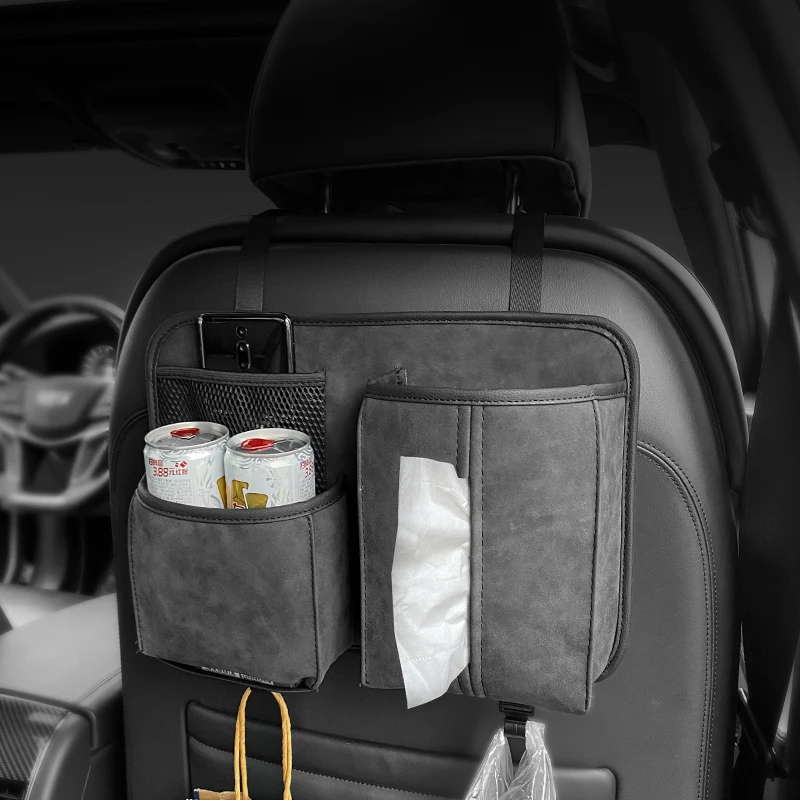 Car Seat Back Multi-Pocket Pack Bag Hanging Organizer Collector Storage Box Car Interior Accessories Black