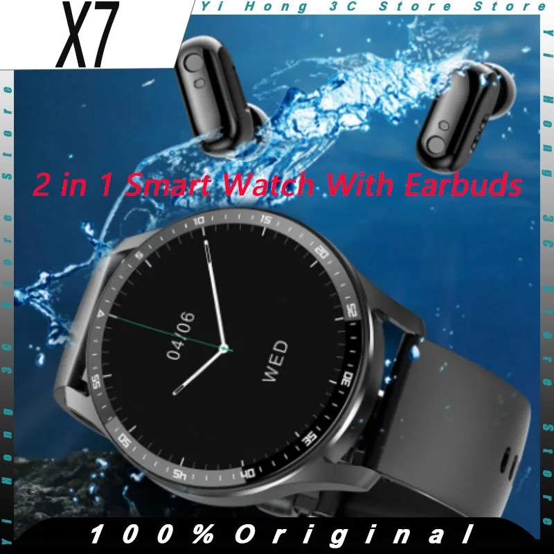 X7 2 in 1 Smart Watch With Earbuds TWS Bluetooth Earphone Heart Rate Blood Pressure Monitor Custom Sport Watch Fitness Watch