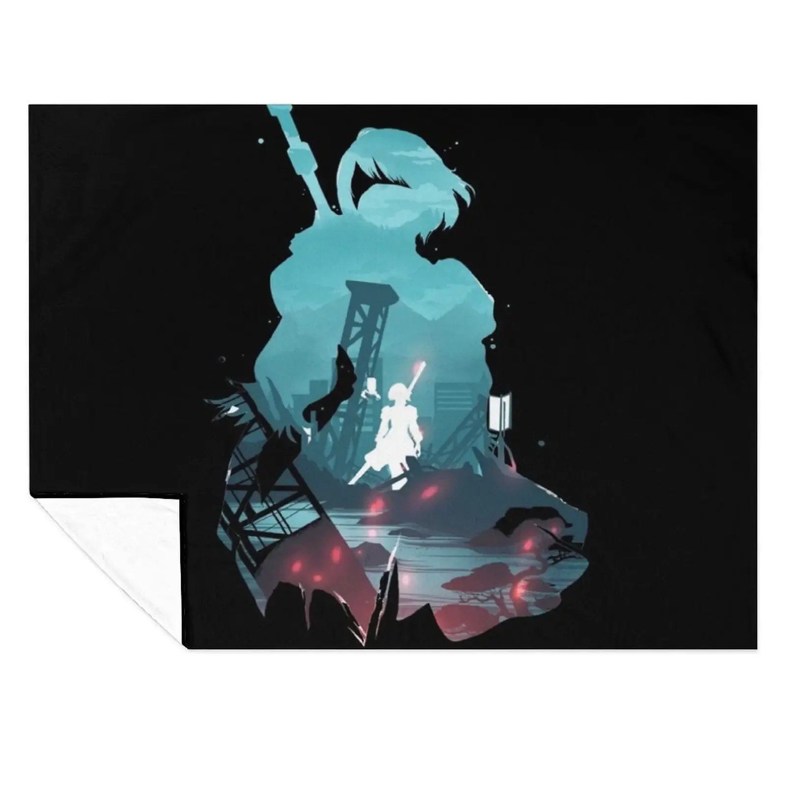 

Nier Automata 2B waifu Throw Blanket Personalized Gift blankets and throws Shaggy Designers Blankets