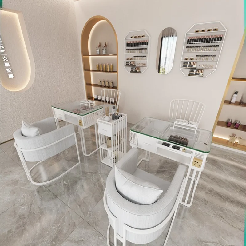 Muebles de salón de belleza, mesa portátil para esquina de manicura de uñas, mesas profesionales, estación de escritorio para el cabello, suministros de equipo