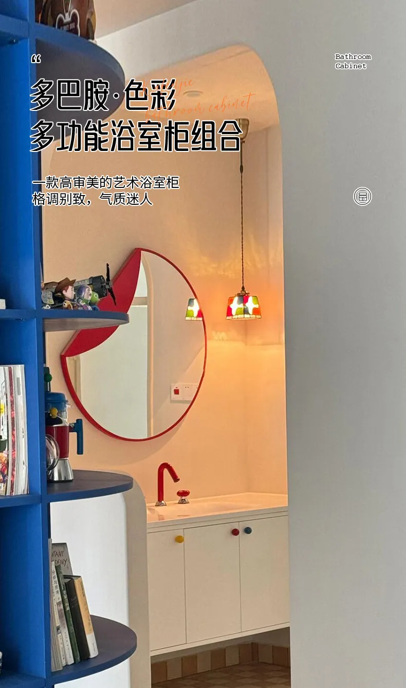 Color bathroom cabinet, pure acrylic integrated basin washbasin, washbasin cabinet