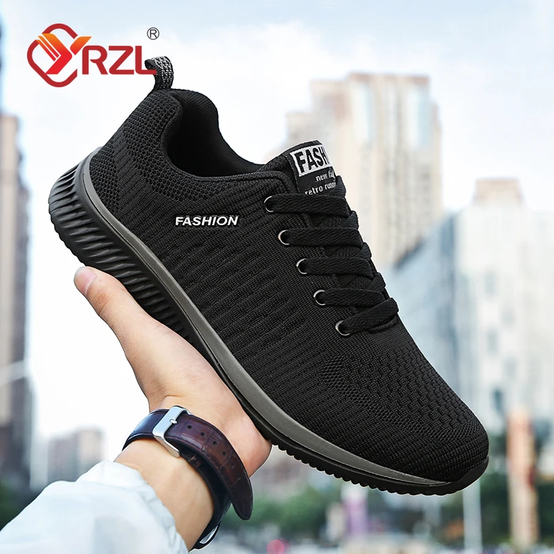 

YRZL Running Shoes Men Lightweight Sport Shoes Non Slip Mesh Breathable Casual Shoes Male Fashion Moccasins Sneakers for Men