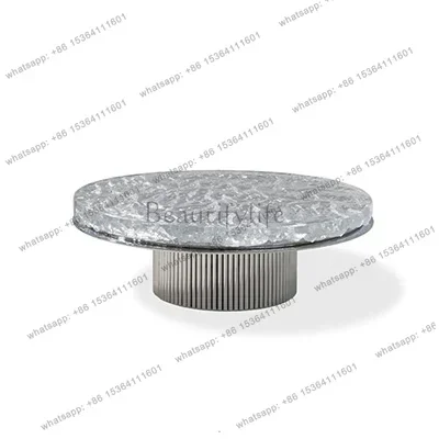 YJ Nordic modern designer creative geometric art water ripple glass coffee table living room home