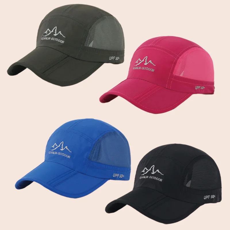 

Solid Color Quick Drying Baseball Cap Women Men Summer Casual Foldable Duckbill Cap Unisex Outdoor Hiking Travel Sunshade Hat