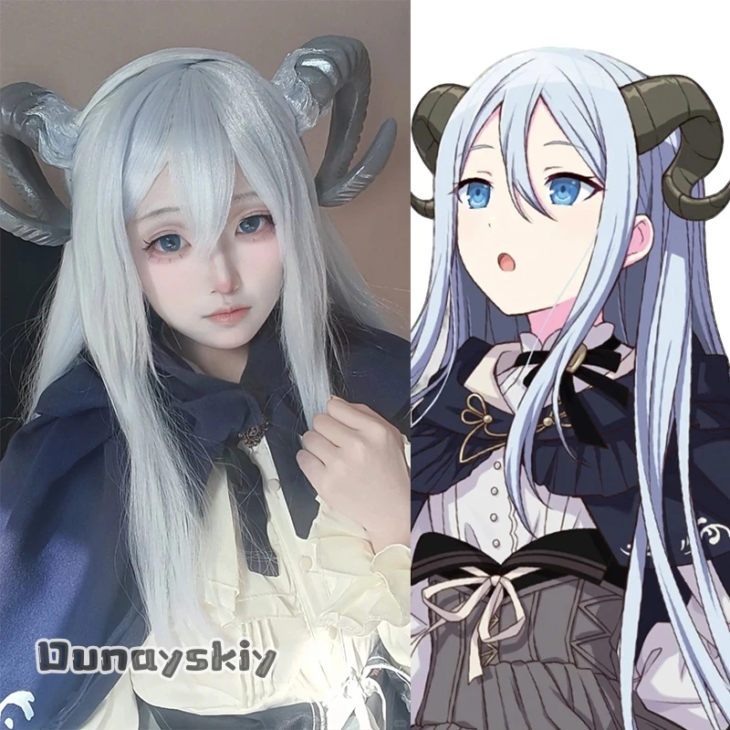 

aBcAzO@Yoisaki Kanade Cosplay Anime Game Project Sekai Hermit Costume Retro Viking Magic Cape Furry Dragon Horn Wigs Halloween