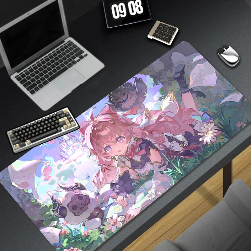 Computer Gaming Accessories HD Mousepad Office PC W-wuthering Waves Encore Mouse Pad Keyboard Pad Desk Decoracion Anime Desk Mat