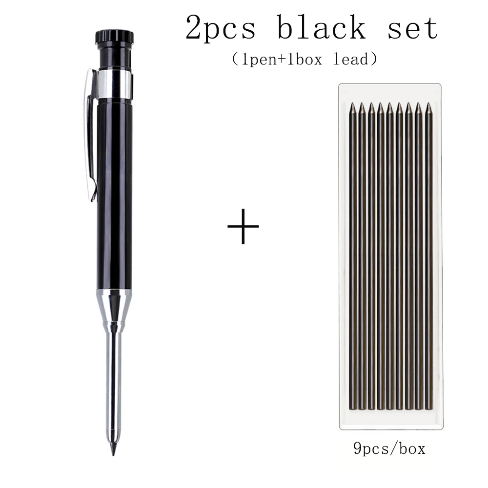 6 Farben 2,8 mm Metall Solid Carpenter Druckbleistift mit Spitzer 2B Bleikern Deep Hole Construction Marking Scriber Tool