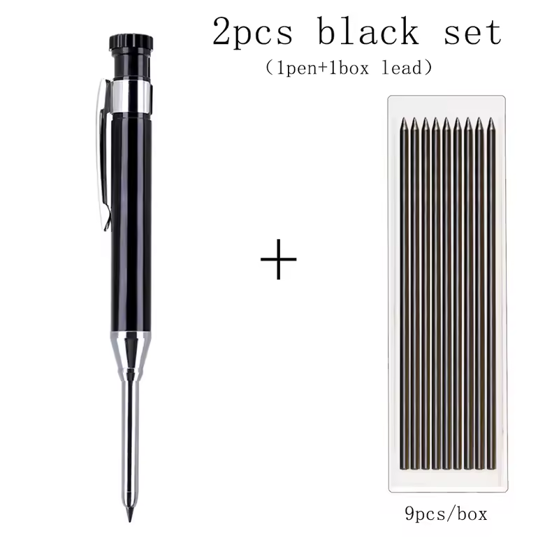 6Colors 2.8mm Metal Solid Carpenter Mechanical Pencil with Sharpener 2B Lead Core Deep Hole Construction Marking Scriber Tool - Image 21