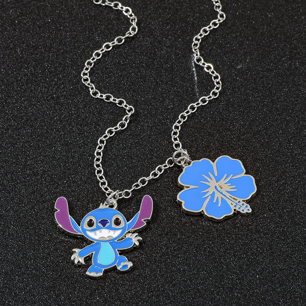 قلادة شخصية ديزني ليلو آند ستيتش أنمي - إكسسوار مجوهرات رائع ولطيف للفتيات والفتيان هدية عصرية #6