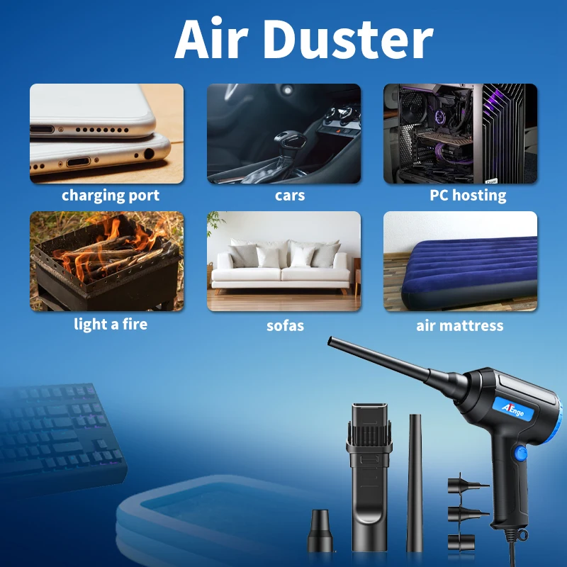 500w Electric Compressed Air Duster Powerful Air Blower Cleaner Portable Duster Blower for Computer, Keyboard Cleaning,Sofa,Pet