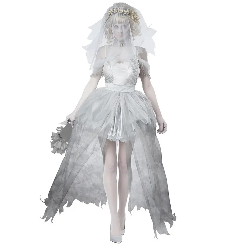 Halloween Couple Vampire Costumes Women Ghost Bride Costume Men Horror Death Ghost Dead Zombie Corpse Cosplay Party Fancy Dress