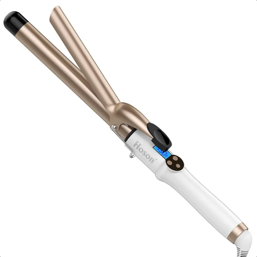 

1 Inch Curling Iron Profional Ceramic Tourmaline Coating Barrel Hair Curler LCD Dispaly with 9 Heat Setting 225F to 450F for Al