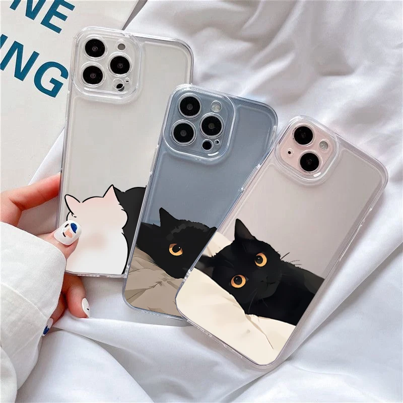 커플 검은 고양이 케이스 화웨이 아너 X9A X8B X9B X7B 90 Lite 5G 노바 7i 3i 5T 7 6 9 SE P30 Pro P40 Lite Y9 프라임 2019 커버