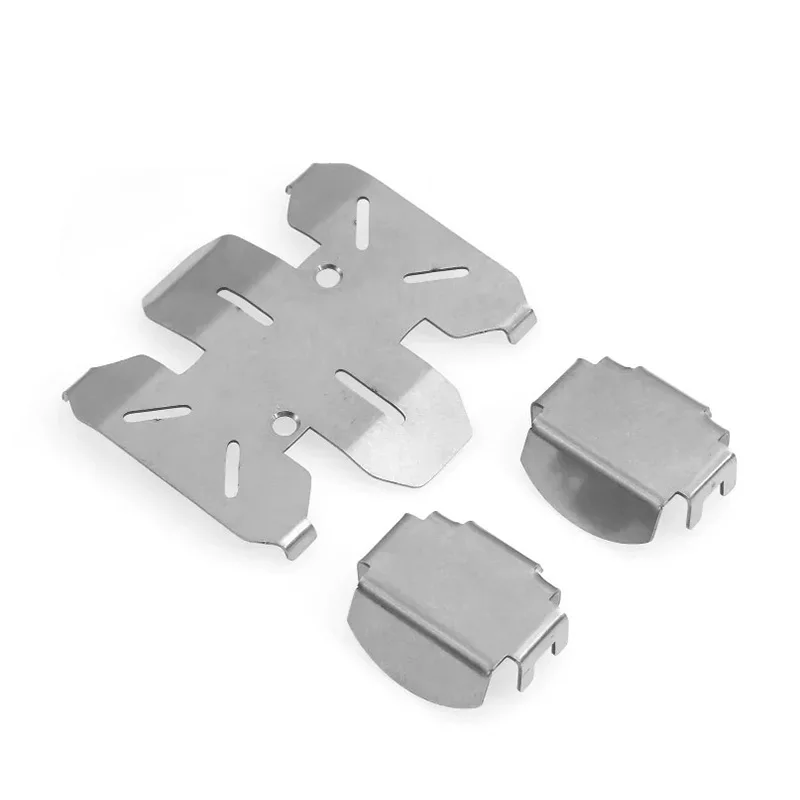 Stainless Steel Chassis Armor Skid Plate Axle Protector for 1/10 RC Crawler Axial SCX10 PRO Upgrade