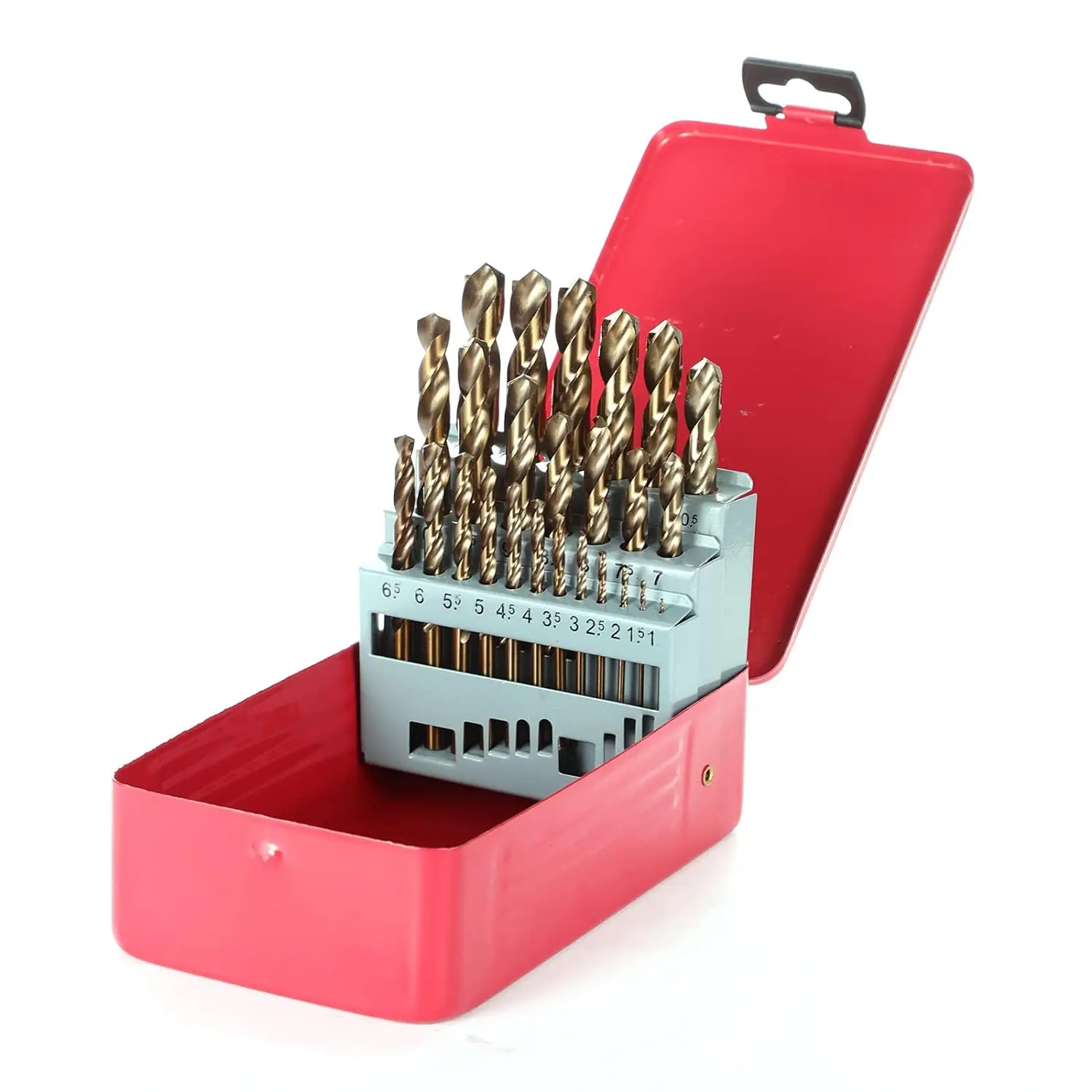 M35 5% Cobalt Metric Drill Bits Set (1mm-13mm/25pcs), Straight Shank Jobber Drill Bits, Metal HSS Twist Drill