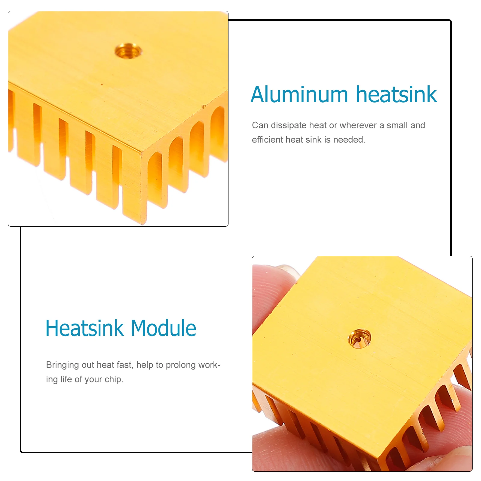 

10Pcs Aluminum Heatsink for CPU GPU Ic Chip LED Triode Efficient Heat Sink Cooler Fin for Electronic Components Long Lifespan