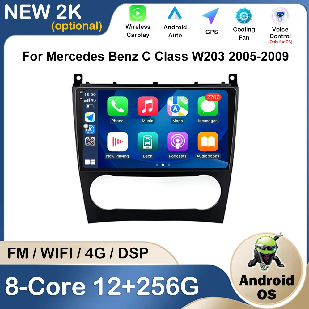 

9 inch For Mercedes Benz C Class W203 2005 - 2009 Android Intelligent System Car Radio Audio Player DSP GPS HD Screen 4G WiFi