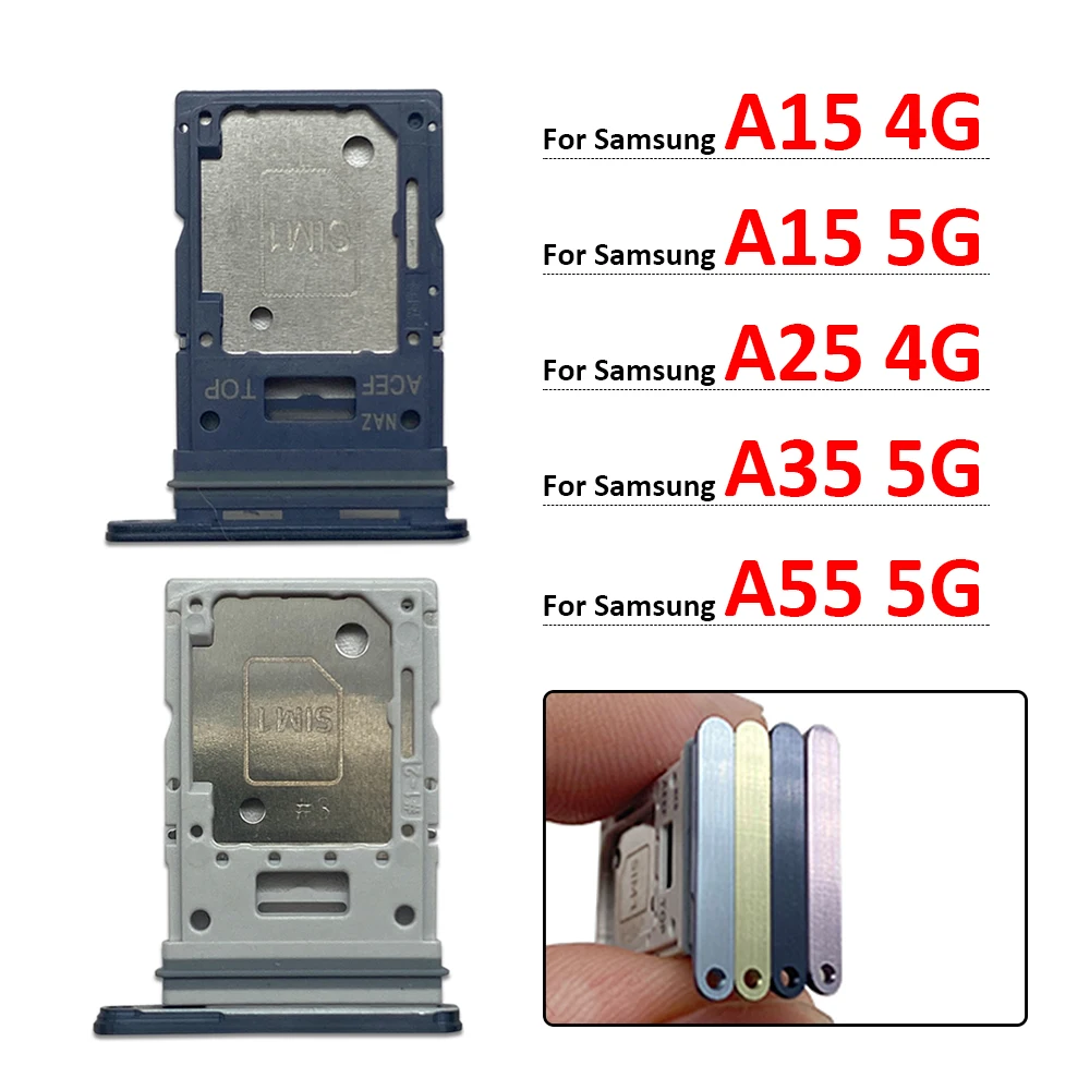 New For Samsung A15 A25 A35 A55 4G 5G SIM Card Slot SD Card Tray Holder Adapter Repair Parts