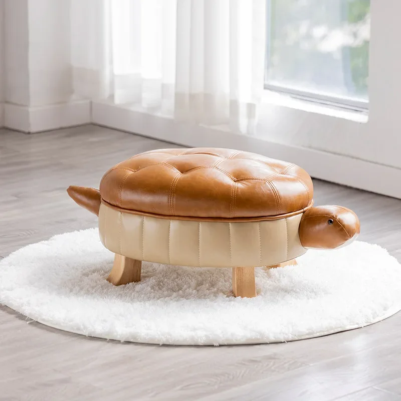 

Turtle Leather Stool, Shoe Changing Stool for Entrance, Living Room, Bedroom, Wooden Bench, Digital Kitchen Timer