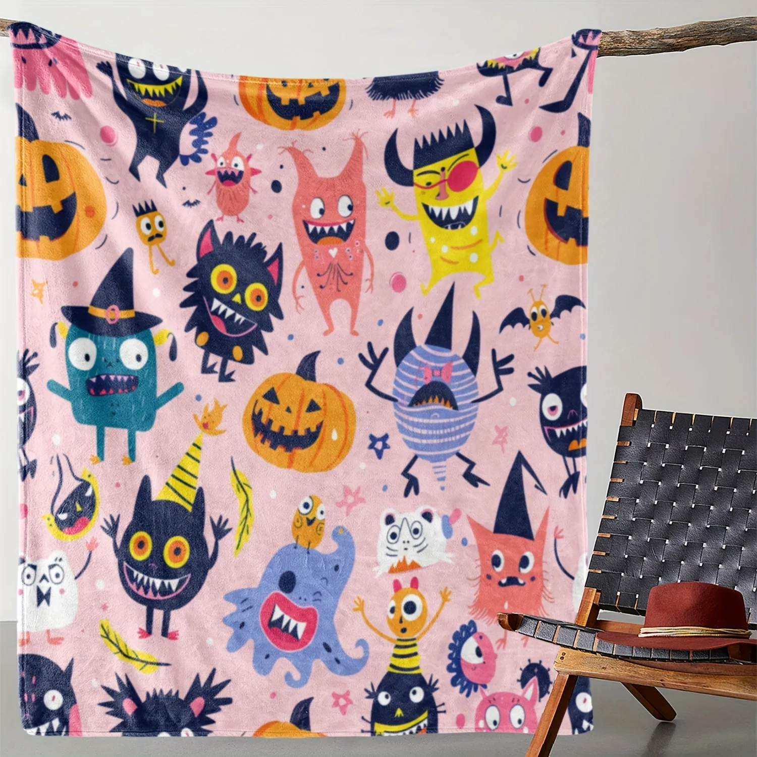 Spooky Cute Halloween Nightmare Before Christmas Throw Blanket for Kids Nursery Decor Party Favors
