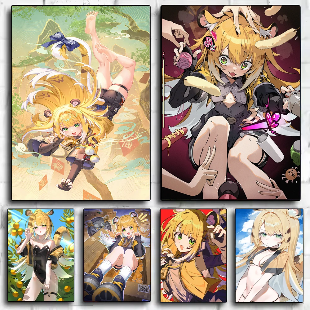 

Kawaii Hot Ju Fufu Fashion Zenless Zone Zero Poster Self-adhesive Art Poster Whitepaper Prints Artwork Aesthetic Wall Painting