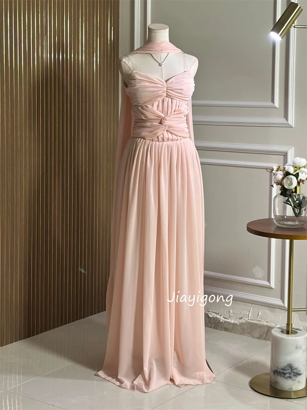 Personalizado requintado chiffon plissado a linha querida vestidos longos sob medida ocasião baile elegante moda