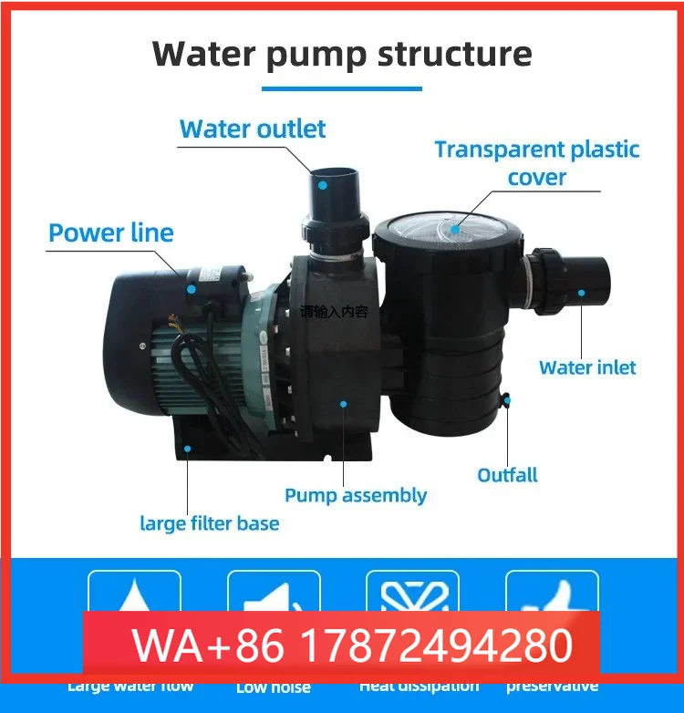 50Hz 1.5hp-3hp Variable Speed Self Circulating High Pressure Pump Water Pump for Swimming Pool