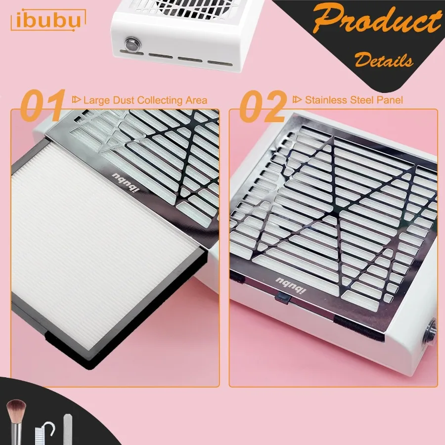 Máquina recolectora de polvo para uñas, aspiradora eléctrica de fuerte succión para uñas, Extractor de polvo para salón de uñas, polvo acrílico para uñas