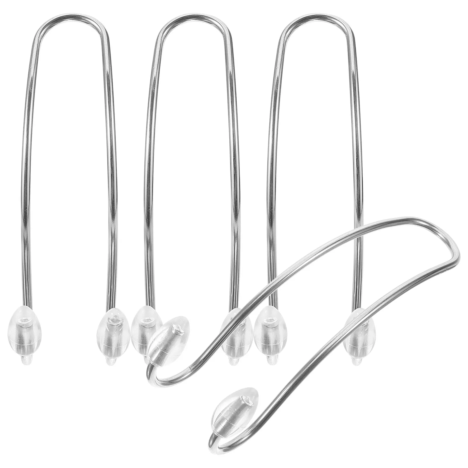 

4pcs Car Hooks Stainless Steel Double Headrest Hooks for Car Seat Purse Storage Transparent Vehicle Organizers