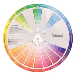 New Paper Card Design Color Mixing Wheel Chart Guidance Round Central Circle Rotates Pigment