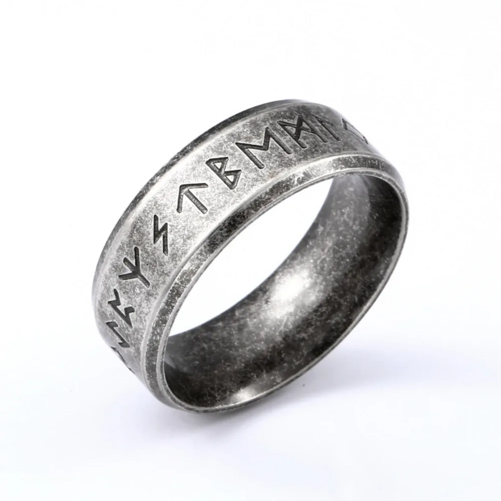 Europe and The United States New Vintage Viking Rune Ancient Ring Men's Fashion Trend Retro Punk Party Accessories Jewelry Gifts