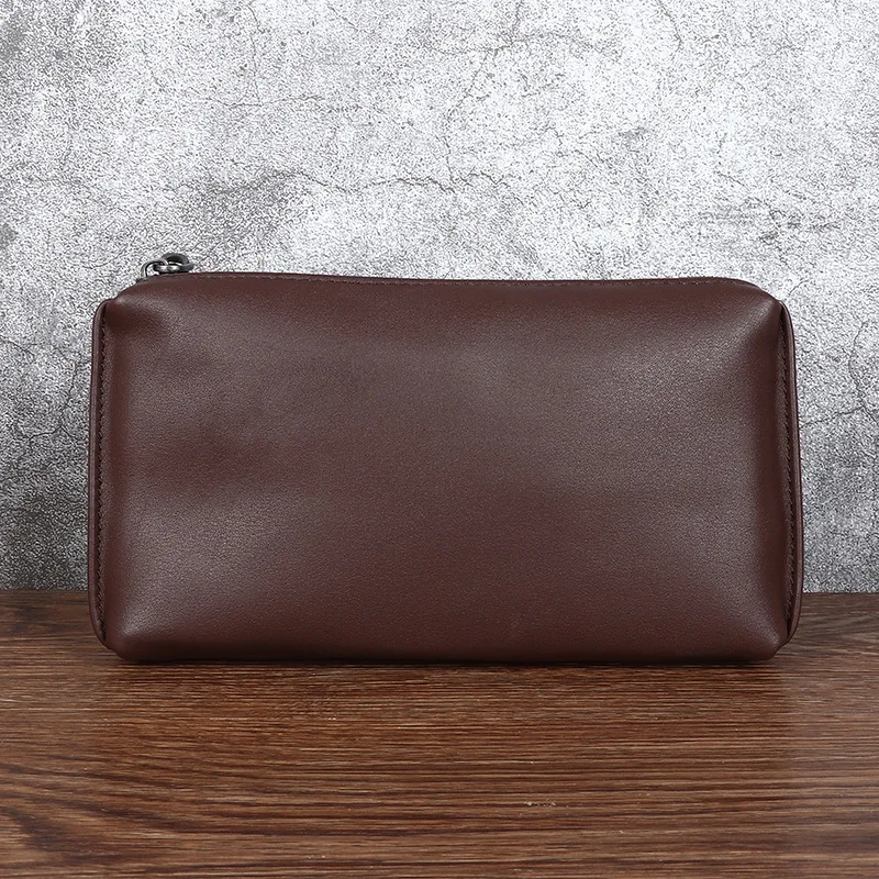 New Leather handbag for men - stylish genuine cowhide leather handbag - long style wallet - casual mobile phone bag