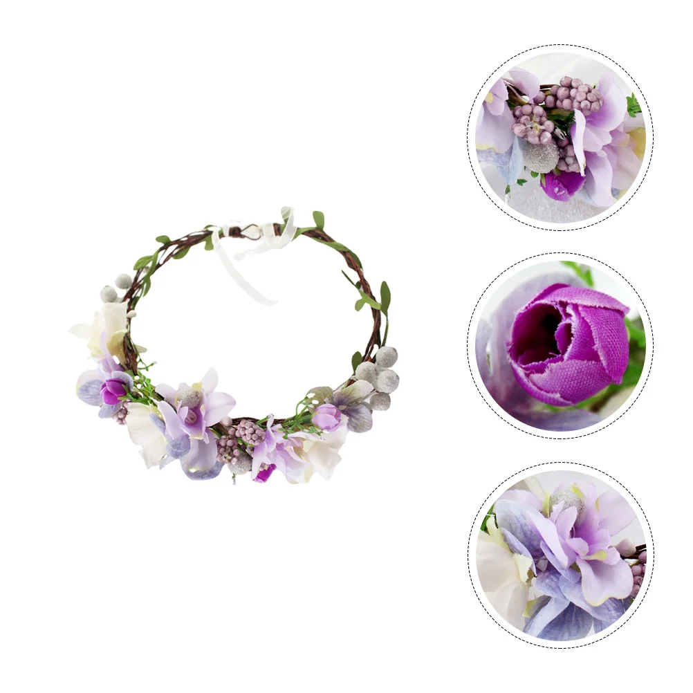 

Artificial Headb Fabric Fake Wreath Hair Hoop Lifelike Beach Holiday Durable Practical Charm Photography Weddings