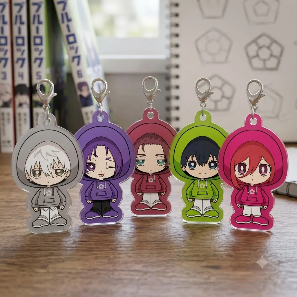 Anime Blue Lock Acrylic Keychain Figure Desktop Decoration Collectible Ornament Cartoon Character Model Gift for Fans Keychain