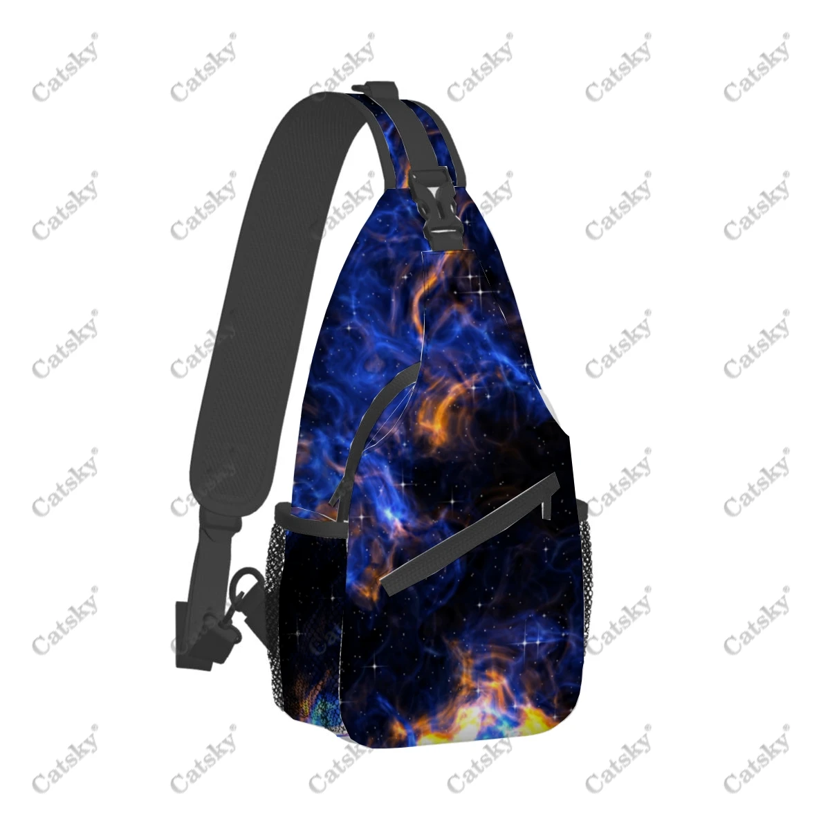 flame pattern Men's casual cross-chest shoulder bag chest bag sports storage women's cross-body bag