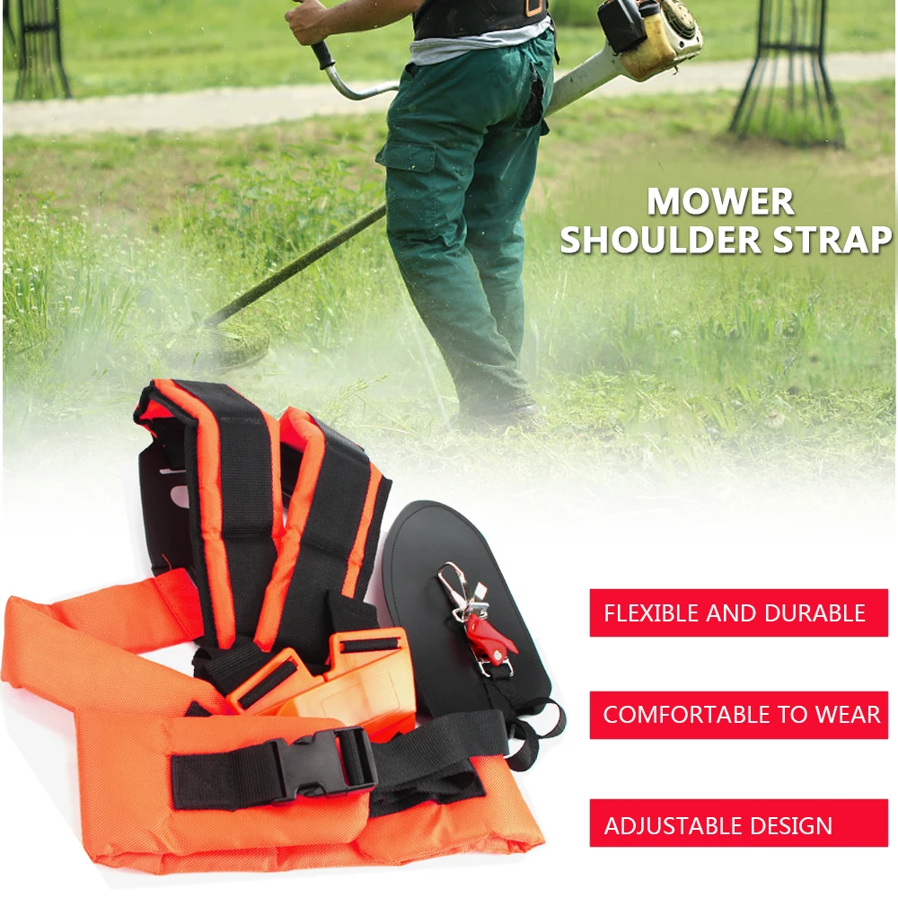 Double Shoulder Harness Strap Strimmer Padded Belt Comfortable Labor Saving W Shape Adjustable