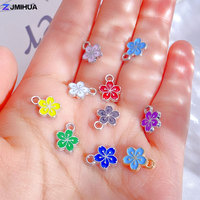 15pcs Enamel Charms Cherry Flower Pendants Fit For DIY Handmade Jewelry Making Earrings Bracelets Accessories