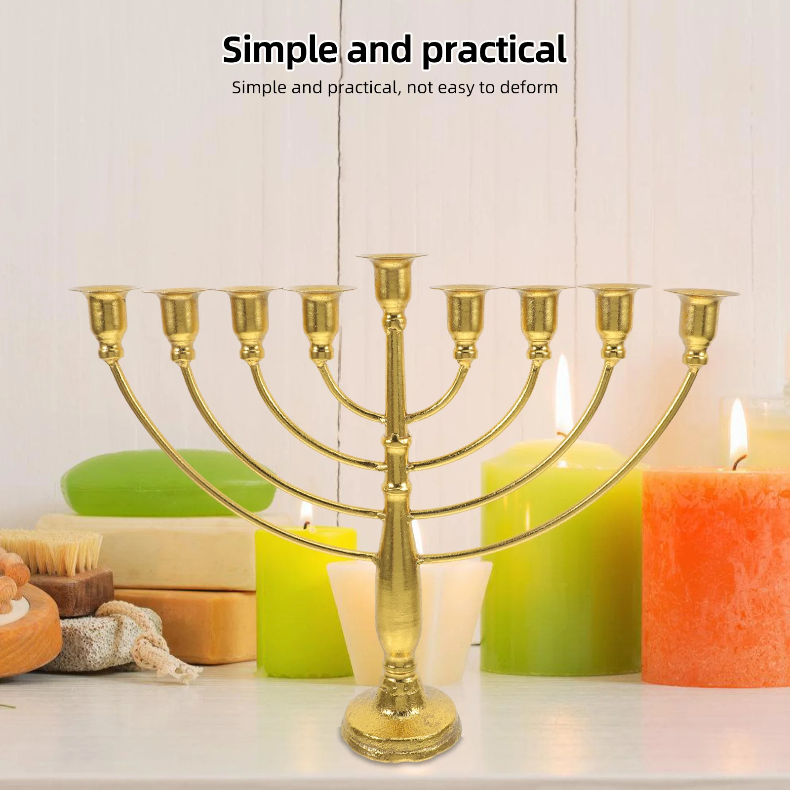 

Vintage Metal Nineheaded Holder Retro Candelabra for Table Desktop Coffee Coffee Table Fireplace Decor Delicate