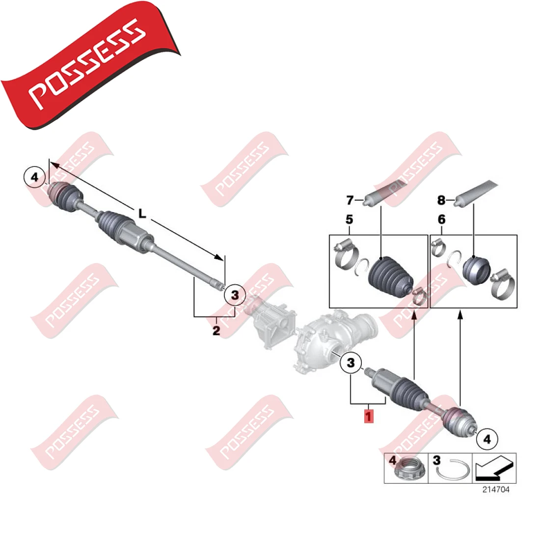 Front Axle Left And Right Drive Shaft Assembly With Constant Velocity Universal Joint For BMW X5 X6 E70 E71 E72  Xdrive