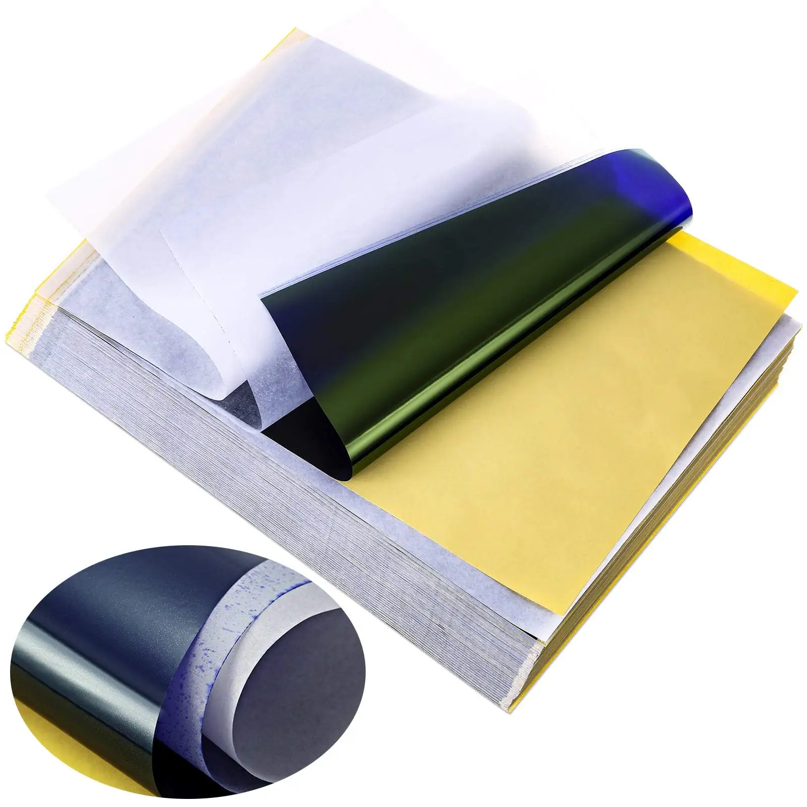 Papier do transferu tatuażu, Cridoz 10 arkuszy Papier do transferu szablonów do tatuażu, papier do szablonów Audab w formacie A4, 8 1/4" X 11 3/4"