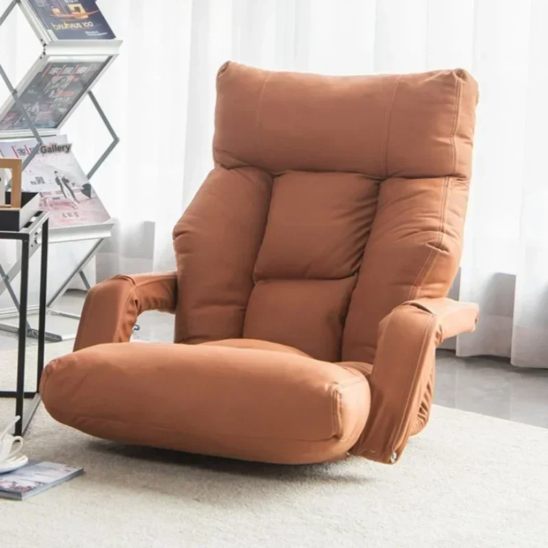 Household Goods Technology Cloth Folding Lazy Sofa With Armrest Floor Chair Living Room Small Apartment Leisure Single Fabric