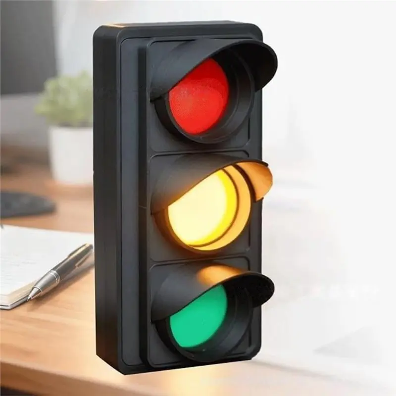 A01F-Kids Road Safety , Home Transportation Decor Ornament Table Lamp, Simulation Traffic Light Wall Lamp