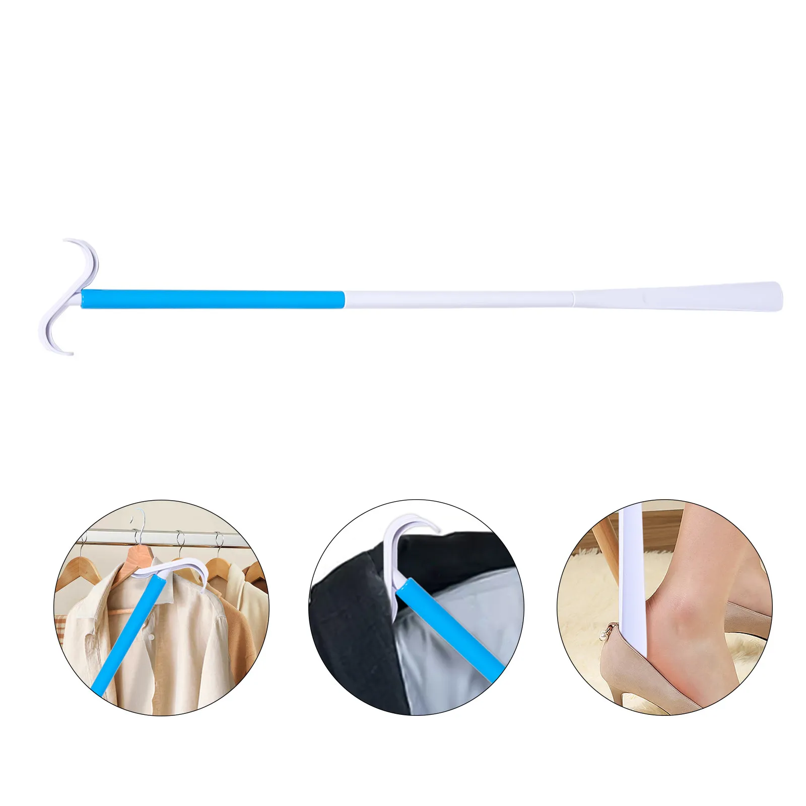 Detachable ABS Dressing Stick Handicapped Shoe Horn Two-in-One Shoe Lifter Dressing Aid Pole Convenient Helper for Elderly