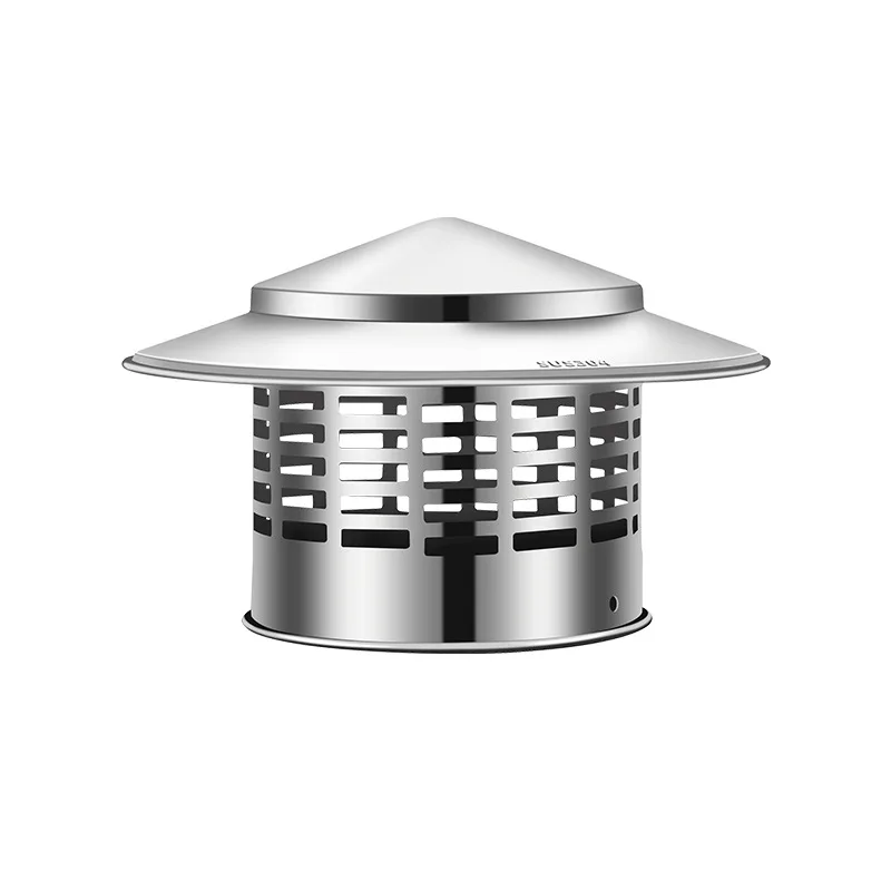 304 Stainless Steel Chimney Cover Roof Terrace Exhaust Pipe Rainproof Vent Hood Windproof Ventilation Cap