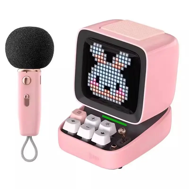 Imagem -02 - Divoom-point Sound Microfone Bluetooth para K-song Mini Computador Retro Áudio Cantar Jogo Cantar Alto-falante Menina Presente