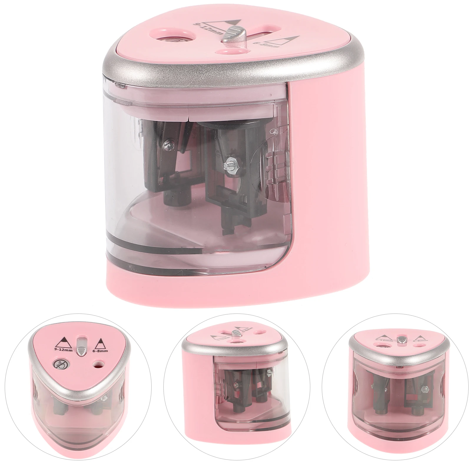 Temperamatite elettrico automatico doppio foro 6-12 mm azionato 3-5S affilatura rapida per bambini artisti studenti ufficio